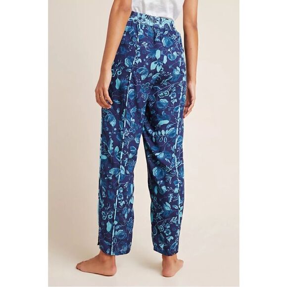 NEW Anthropologie Jamie Blue Floral Pull-On Pajama Sleep Lounge Pants Plus 2X - Picture 7 of 8